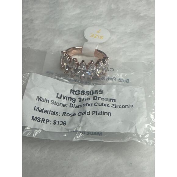Bomb Party Jewelry - Bomb Party RG65055 Size 7 Living the dream diamond CZ and rose gold plating